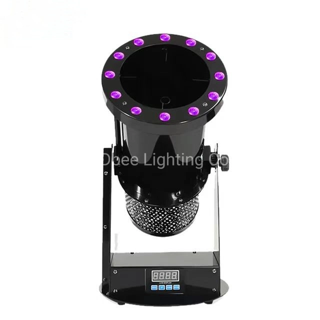 Stage Special Effects DMX 512 LED Confetti Blower Cannon Color Paper Launcher Machine Confetti Spray Machine DMX Remote 1500W LED RGB Confetti Machine