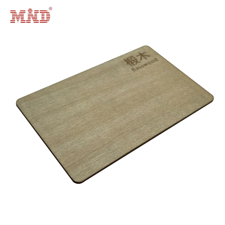 Carving Logo 13.56MHz Engraved Gift Design RFID NFC Wooden Card