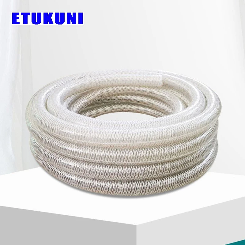 Tensile PVC Clear Spiral Steel Wire Polyester Reinforced Spring Transparent Duty Water Hose for Agriculture