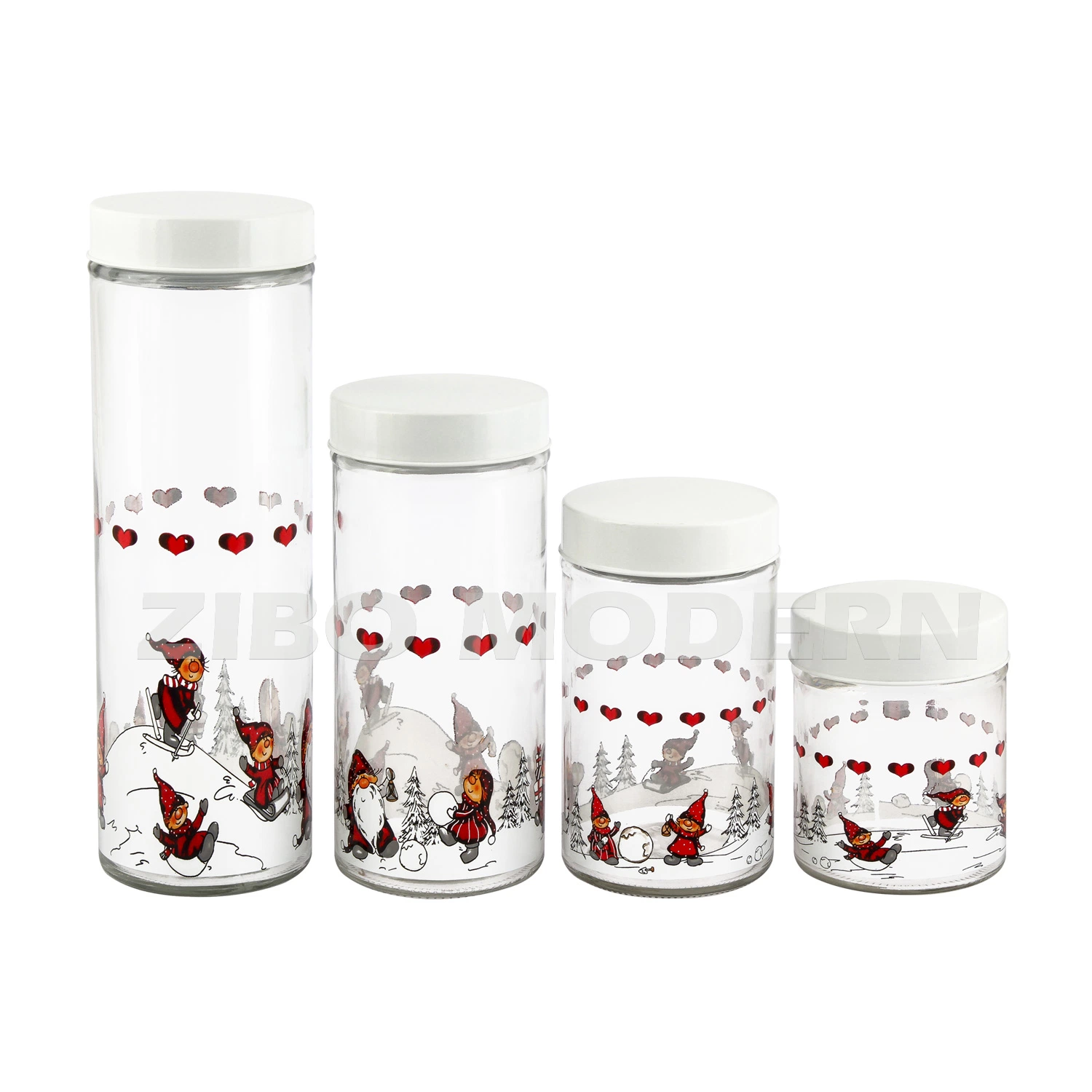 Christmas Decorate Kitchen Glass Food Storage Containers Jar Set