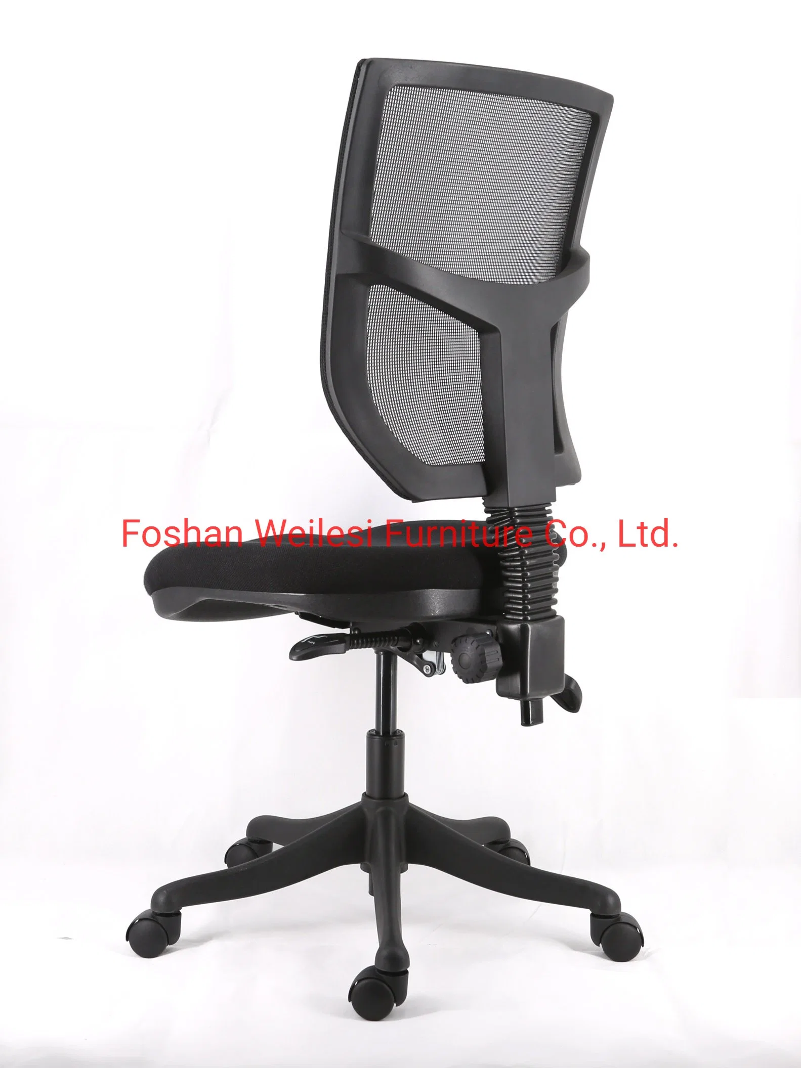 3 Lever Light Duty Mechanism Nylon Base and PU Castor Without Arms and Low Back Mesh Ofiice Chair