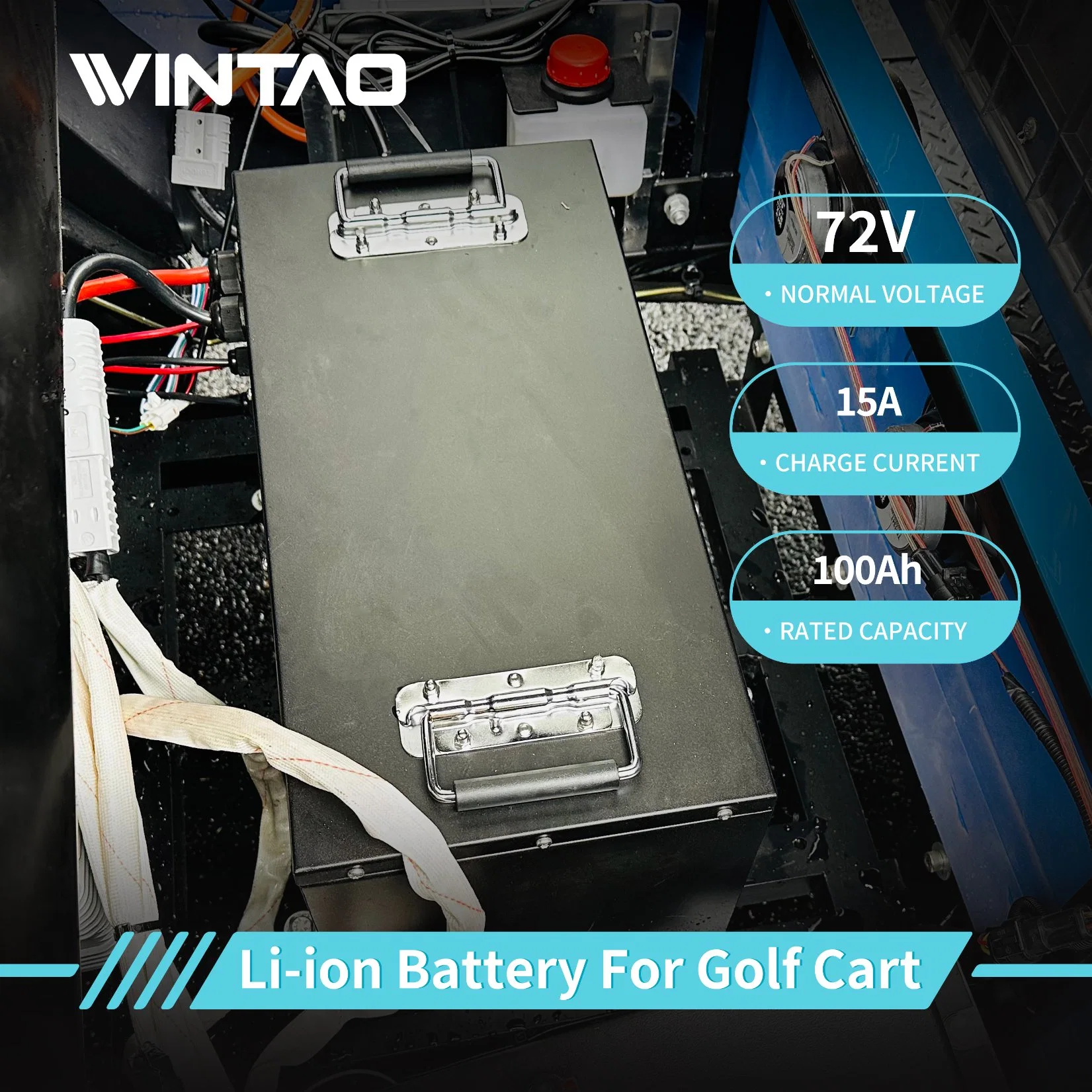 Wintao 72V batterie au lithium chariot électrique de golf 2 places