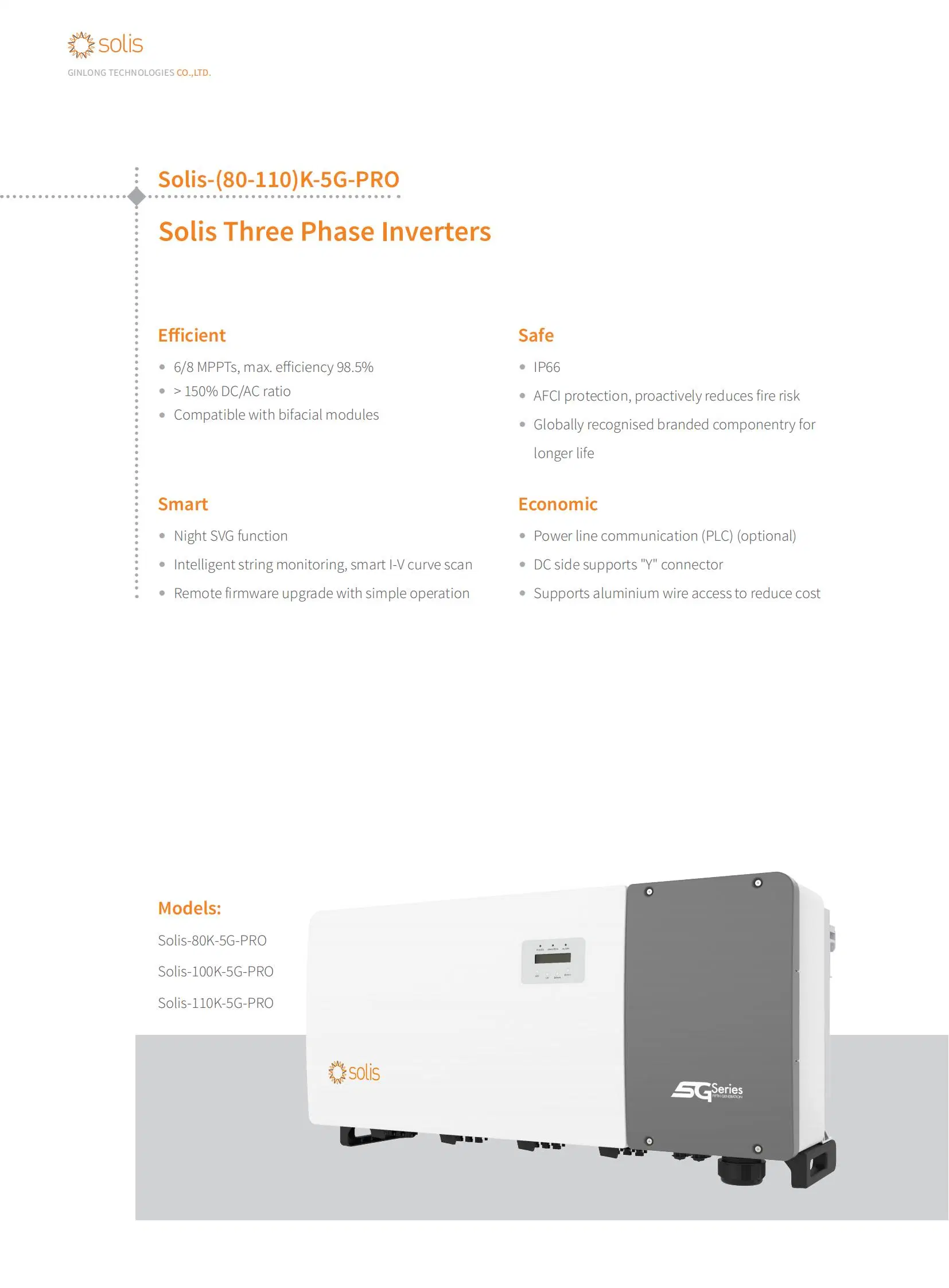 80kw 100kw 110kw Solar Inverter Three Phase Solar Inverter for Solar System