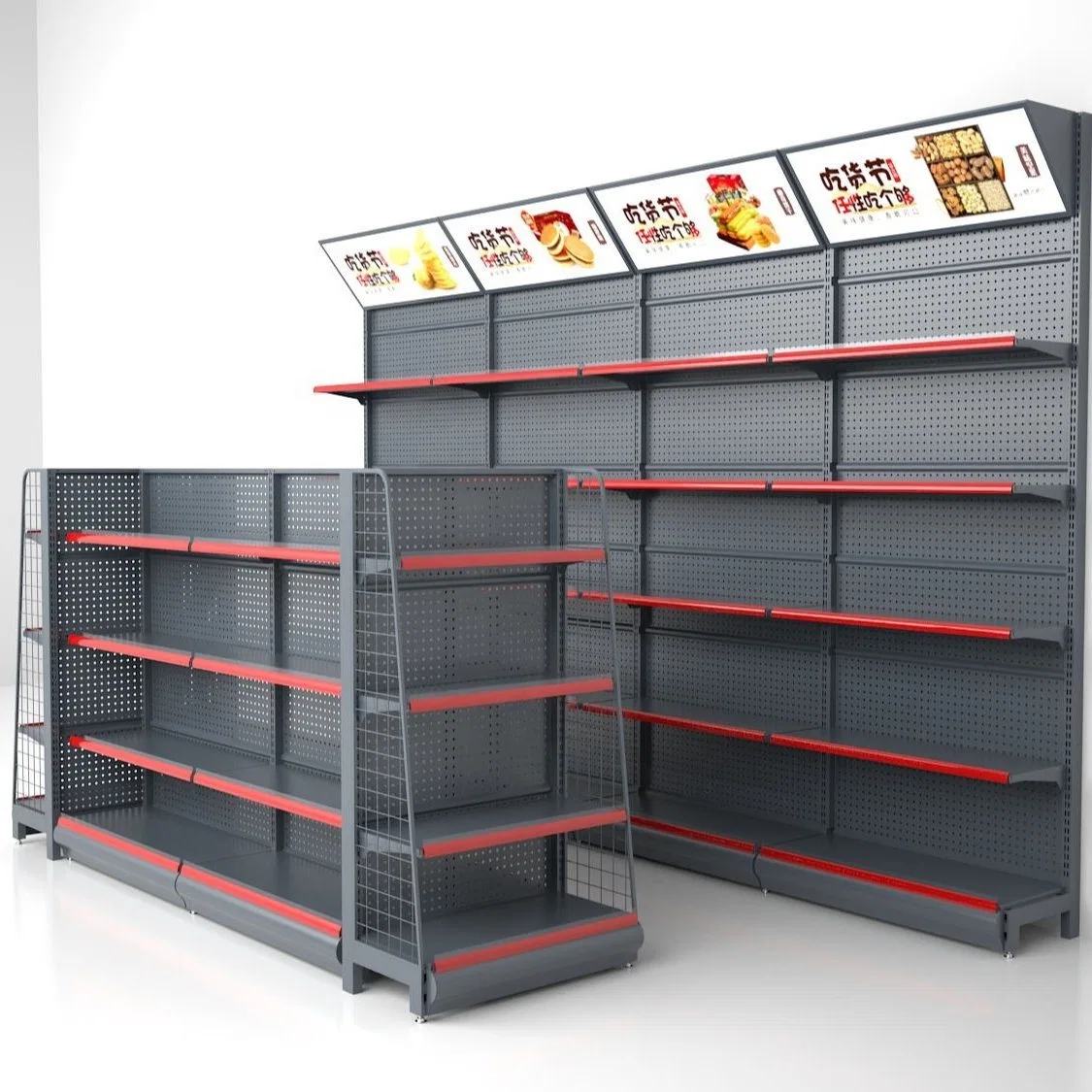 Metal Pallet Racking Backhole Shelving Mesh Display Supermarket Equipment