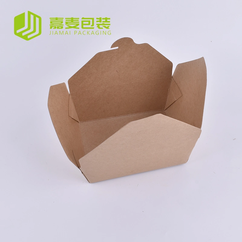 Custom Impreso reciclable Lunch Box Kraft Brown Cajas de comida desechables Kraft papel Fried Chicken Packaging Box Salad Box Embalaje de alimentos