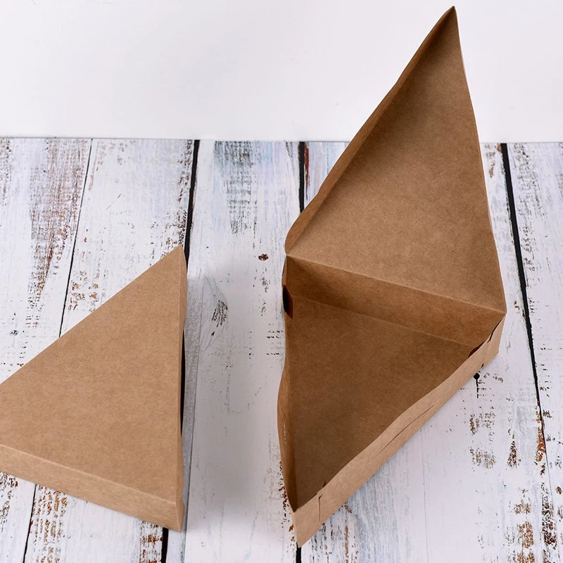 Custom Small Piece Triangular Pizza Box Printed on Kraft Paper