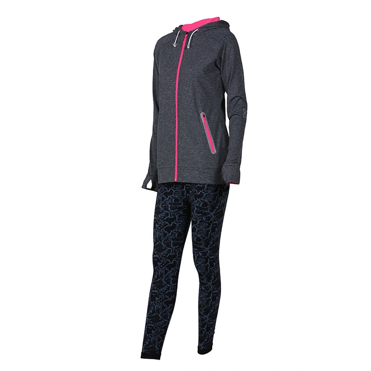 Women Hooded Jacket and Pants Comfortable Sports Two-Piece Set Fashion Custom Running Tracksuit