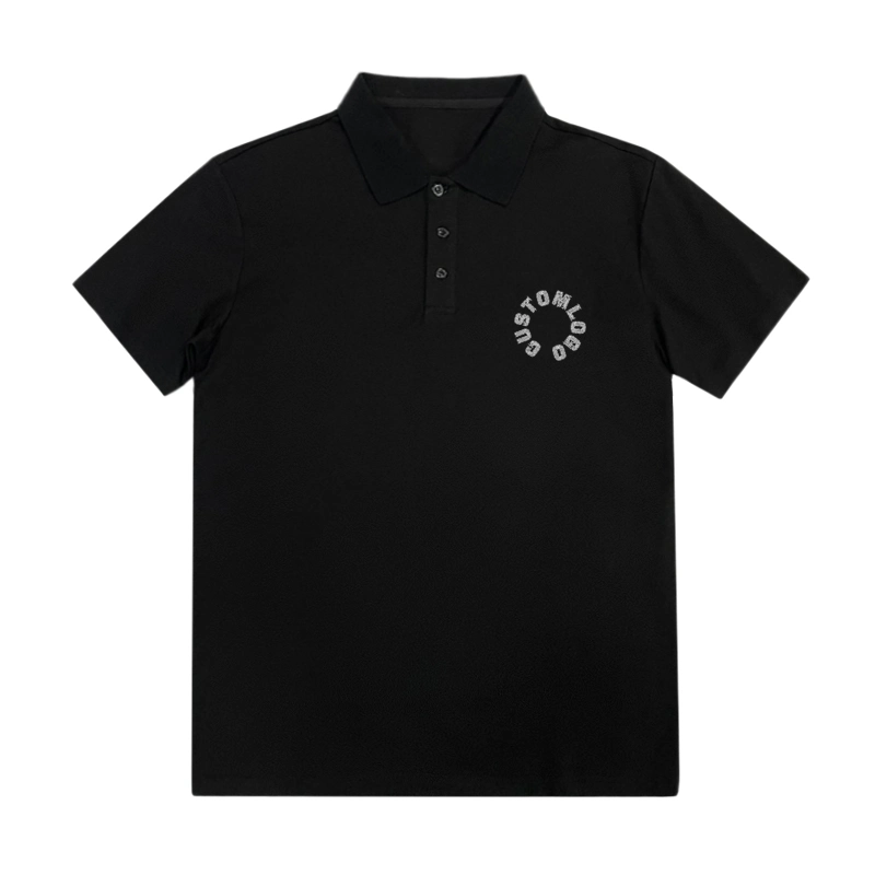 Mayorista de alta calidad Custom logo bordado en blanco de color sólido simple camisetas polo Golf