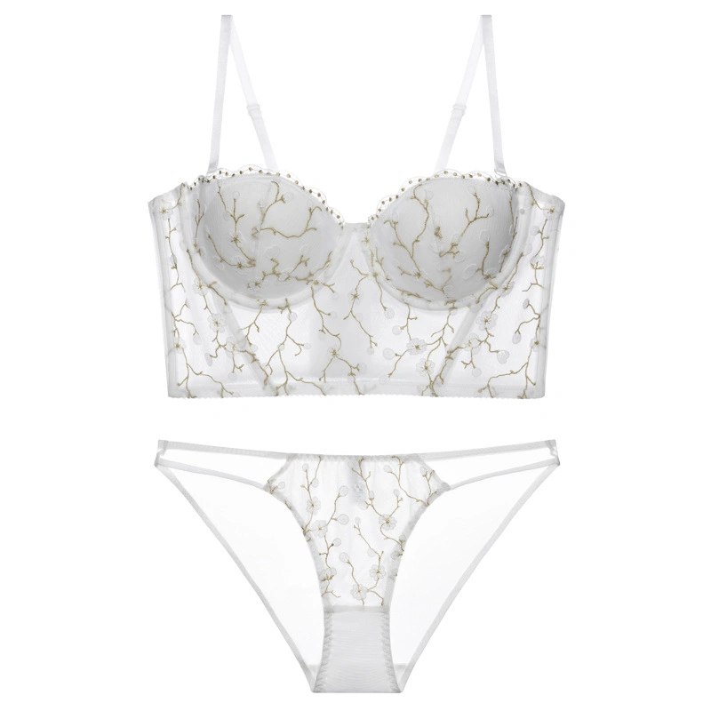 New French Embroidery Lace Wrap Bra Sexy Bra Set