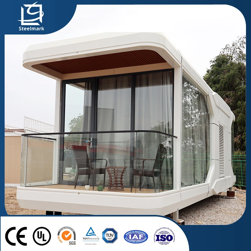 Meubles personnalisés intelligents Préfabriqué modulaire Mobile home 2 chambres à coucher Capsule Chambre avec balcon