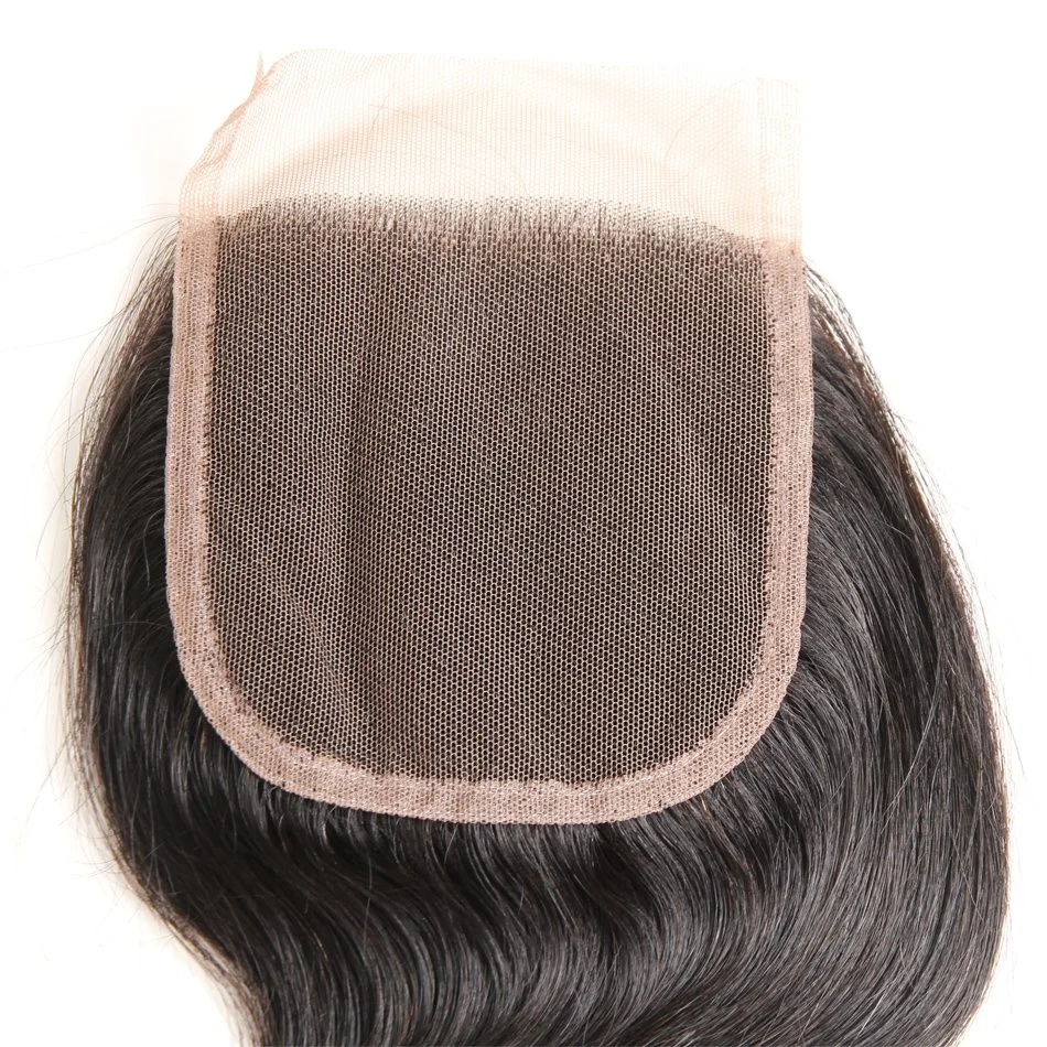 Peruvian Human Hair Closure 4*4 Lace Closure Body Wave Swiss Lace Closure 10-20 Inch Free Part Non-Remy Hair Weaving