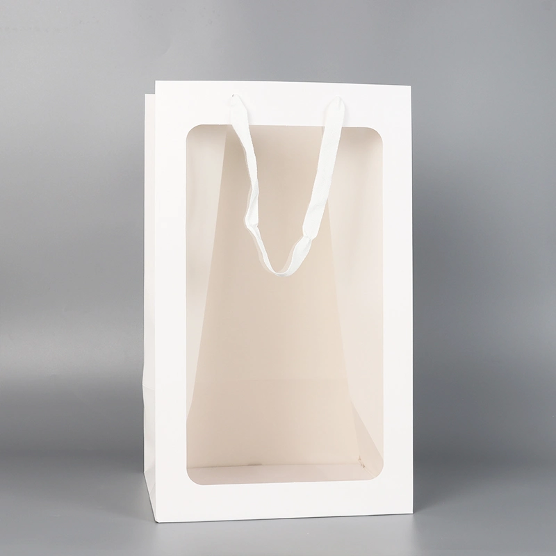 in Stock Wholesale/Supplier Extra Large Size Gift Tote Carrier Shopping Paper Packaging Bag with Window