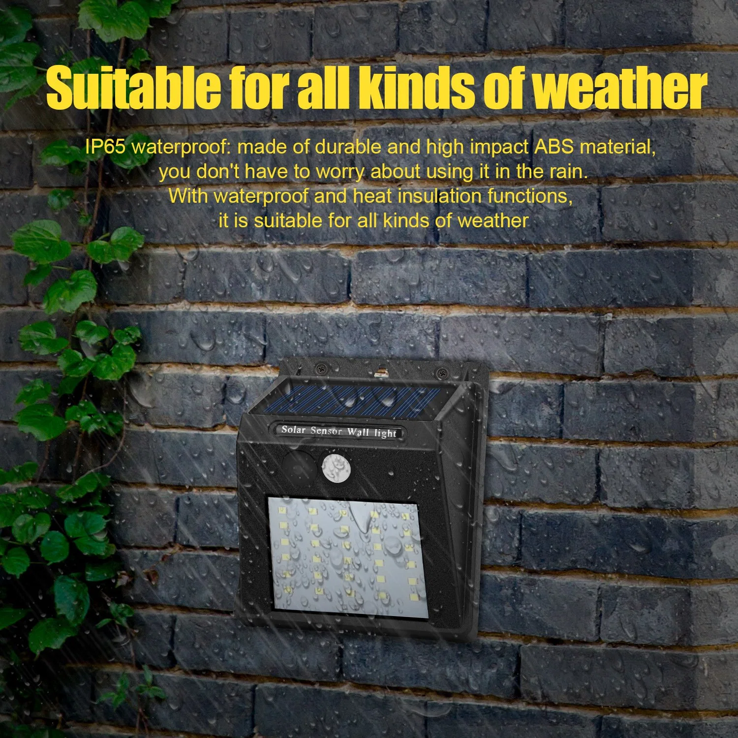 Solar Lights Outdoor, Sezac Solar Security Lights Solar Motion Sensor Lights Wireless Waterproof Outdoor Lights for Garden Fence Patio Garage