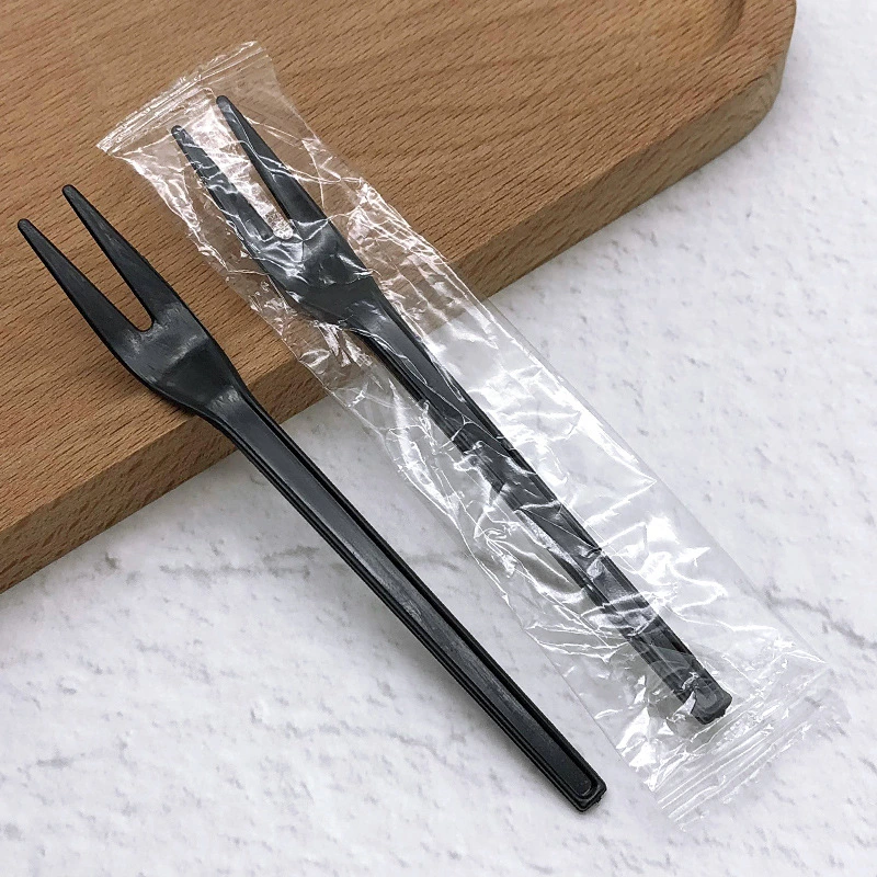 Western Style PS Disposable Fruit Fork Mini Two-Prong Fork (MJ-032)