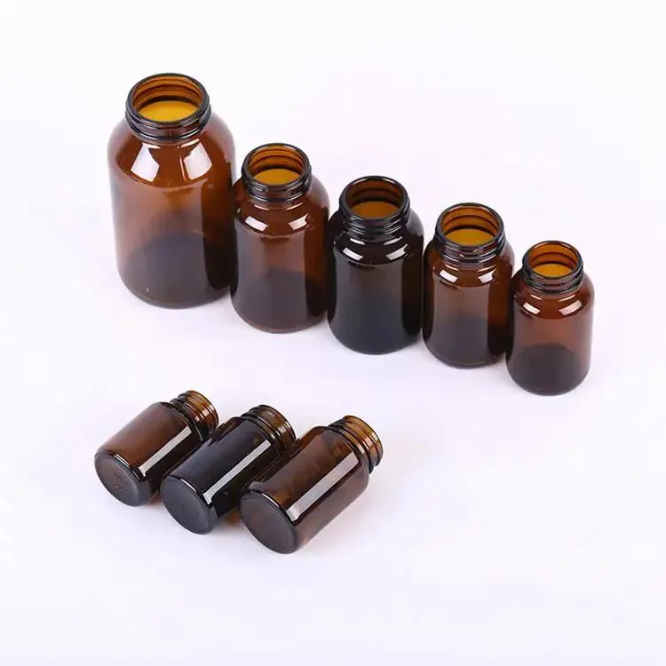 100ml Amber Glass Medical Bottle Food Supplement Capsule