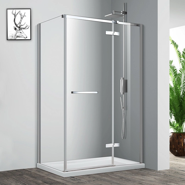 Diamond Shape Hinged Door Tempered Glass Shower Enclosure Bathroom