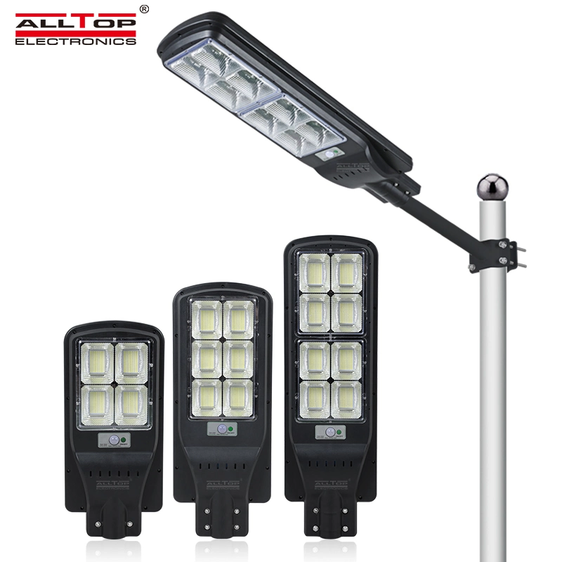 Alltop IP65 SMD resistente al agua ABS 50 100 150 200 250 300 W Outdoor All in One LED Solar Street Light