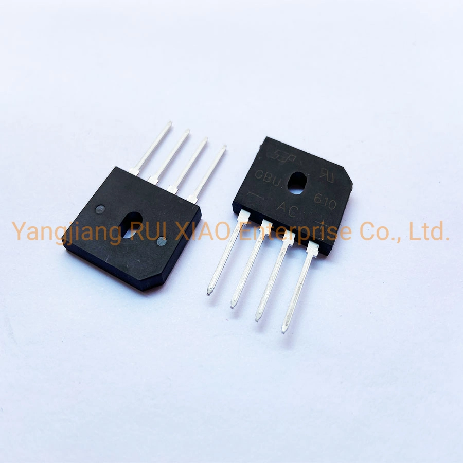 Gbu610 Bridge Rectifier- Case Gbu-4 Glass Passivation Stack Pin Power Board Flat Bridge SIP-4 IC