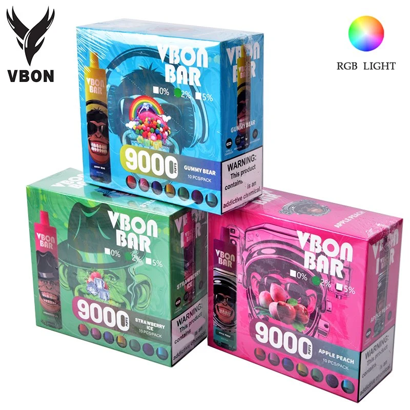 Vbon Bar 9000 Puffs 18ml Rechargeable Pod Factory Price Vape Pen Disposable/Chargeable