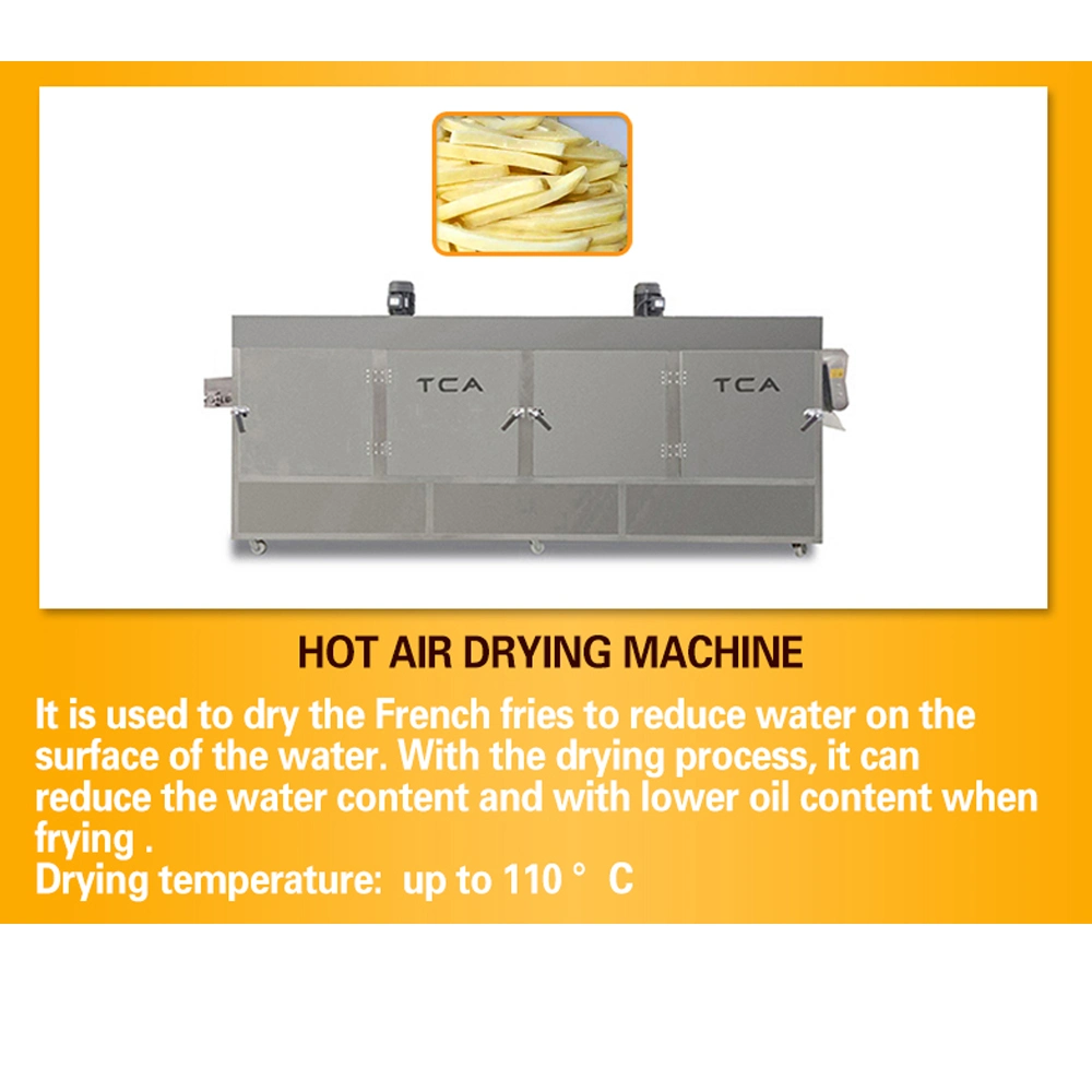 TCA 100-3000kg/H máquina de producción de patatas totalmente automática Frias francesas congeladas Freidora Maquinaria línea de producción Equipo de procesamiento planta de Comercio Precio