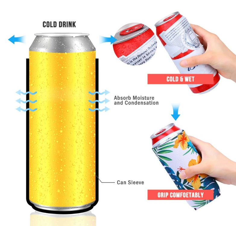 Custom Logo Insulated Slim Neoprene Beer Can Cooler Can Coozie for Promotion