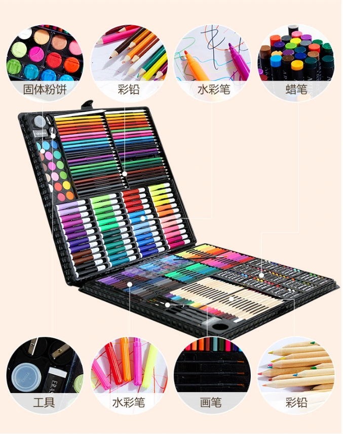 Hot Sale Kids Children Drawing Stationery Supplies Paint Water Color Pen Crayon Oil Pastel Painting Drawing Tool Art Set