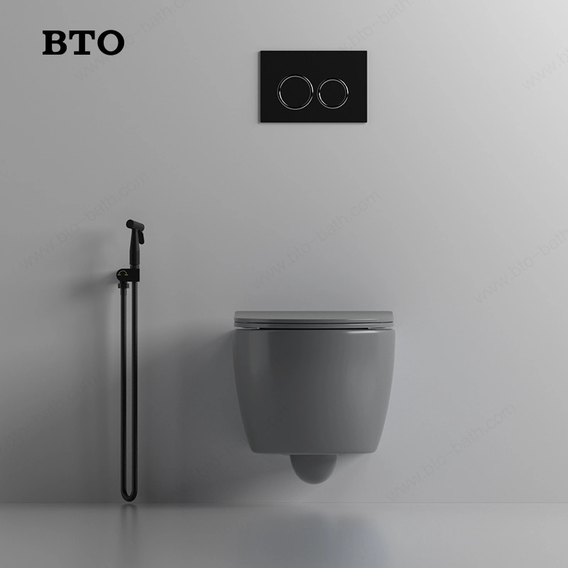 Ceramic One-Piece Toilet Square Shape Rimless Sanitary Ware Bathroom Wc