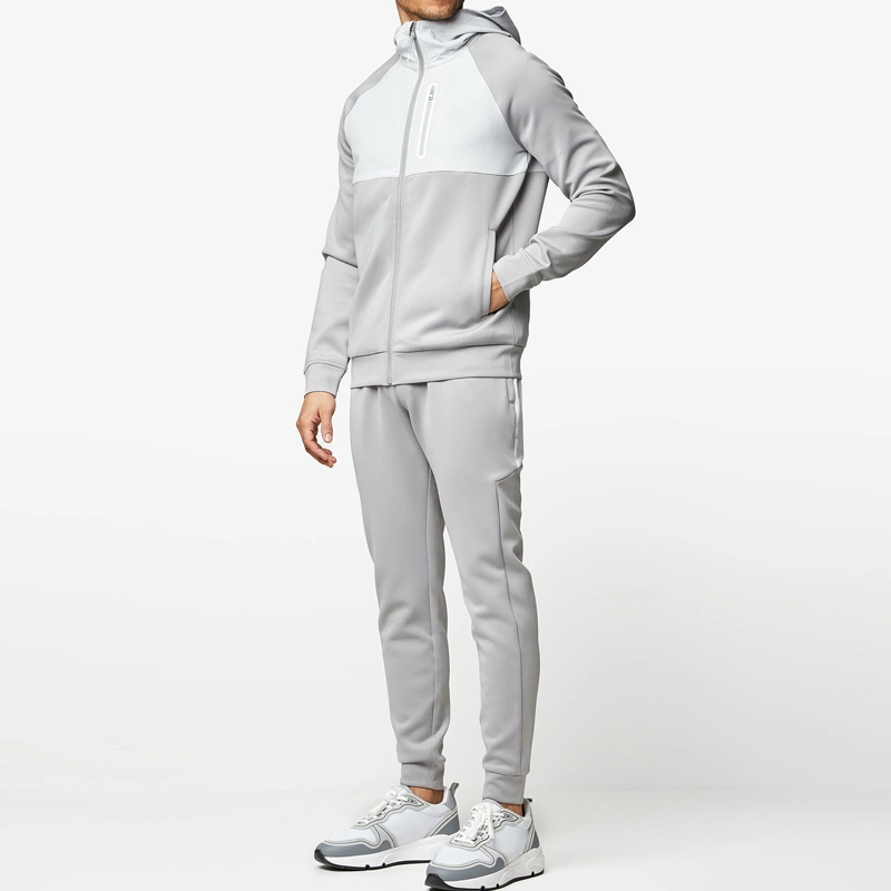 Wholesale/Supplier Male Sports Tracksuits Set Custom Men Zipper up Hoodie Gym Running Sweat Suits