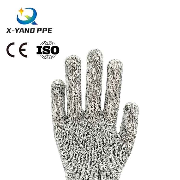 Factoryshop 7 / 10 Gauge Cotton Liner Single / Double Side PVC Dotted / Dots Non Slip Coated Work Safety Construction Working Knitted Gloves