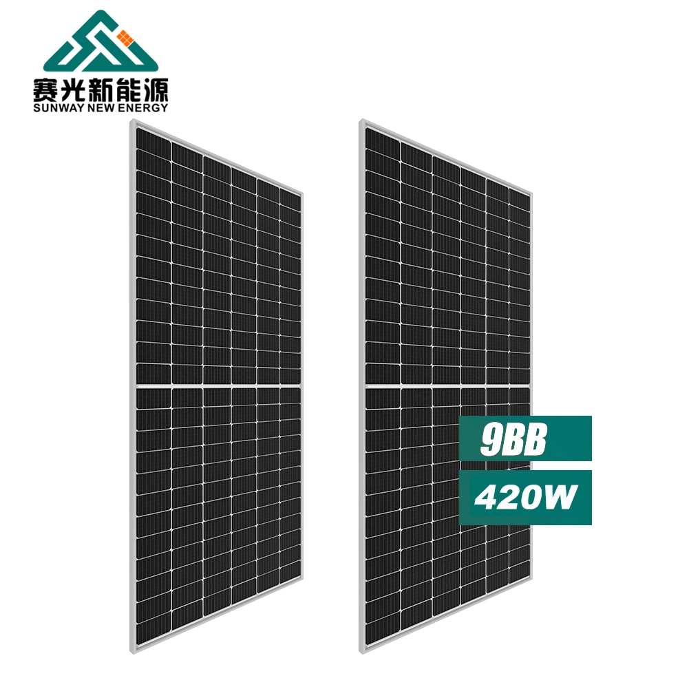 6bb bifaciaux Panneau solaire 420W monocristallin panneau solaire Perc Half Cell 144 cellules