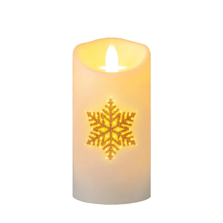 1pk Flameless Plastic Candle with Fiber LED Pillar Candles