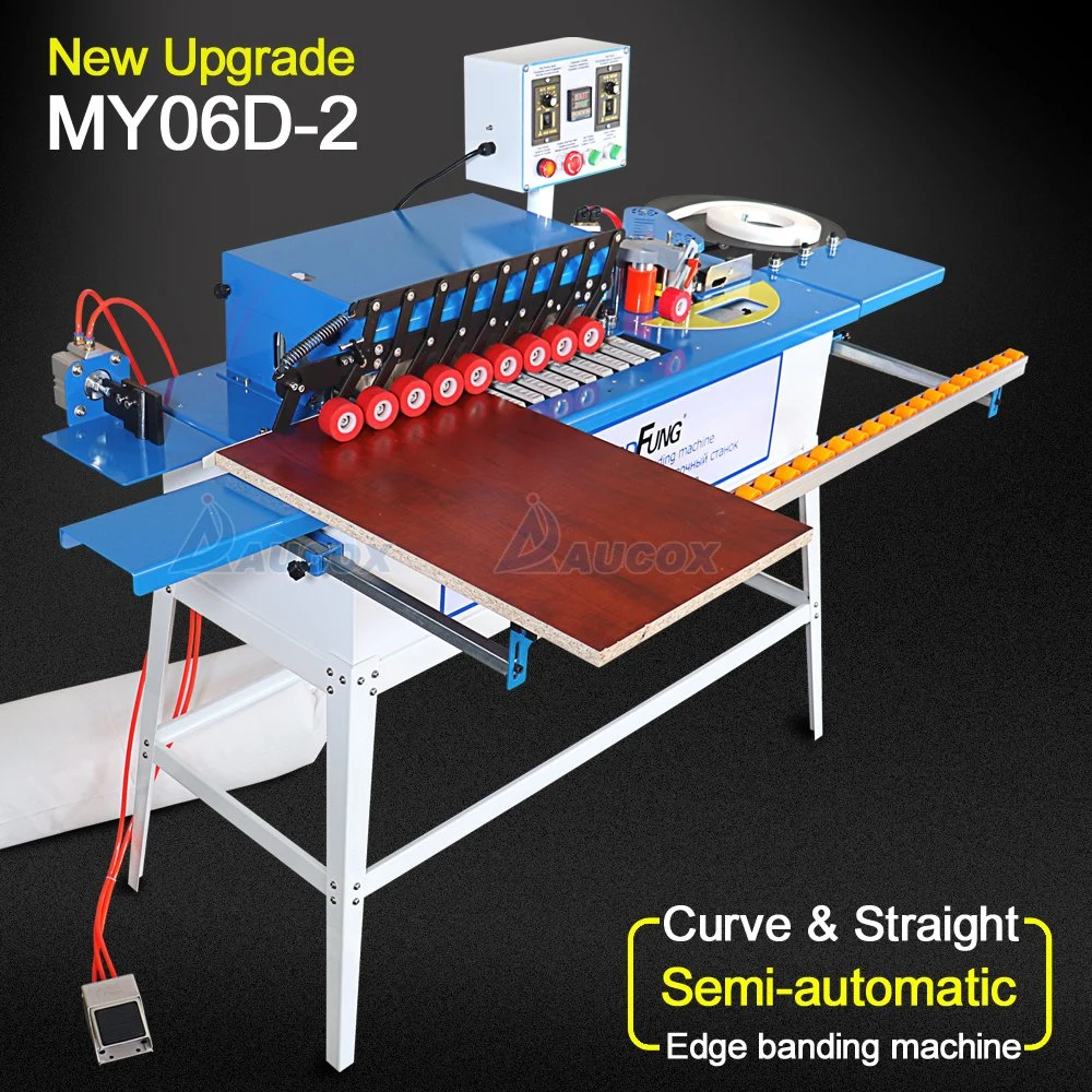 Conveniente My06D-2 Mini MDF Melamina borde de la máquina de bandas de doble cara Pegamento PVC borde Trimmer