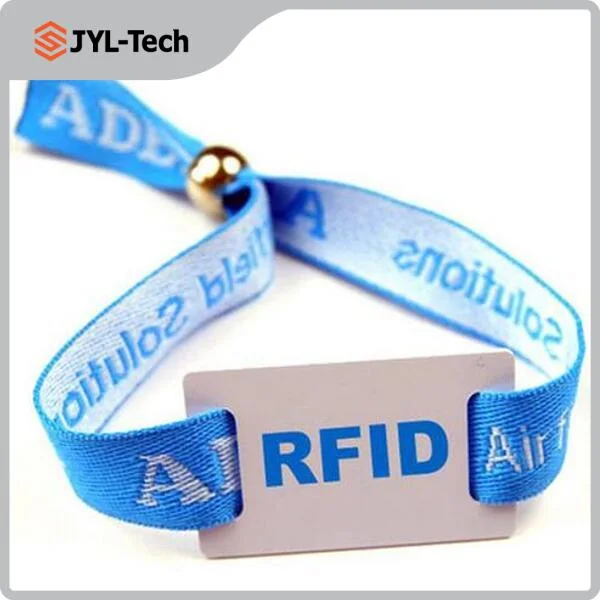 13.56MHz Custom Printed NFC RFID Fabric Woven Wristband Bracelet for Events