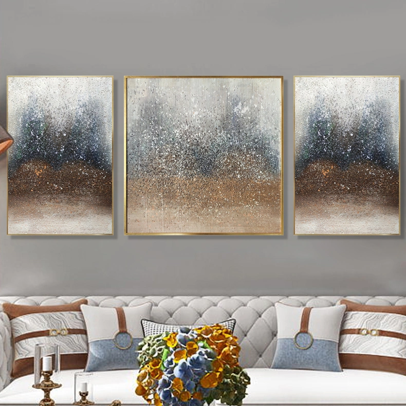 Nordic Decoration Painting Living Room Sofa Background Wall Triptych Hanging Pictures Abstract Art Beach Oil Painting