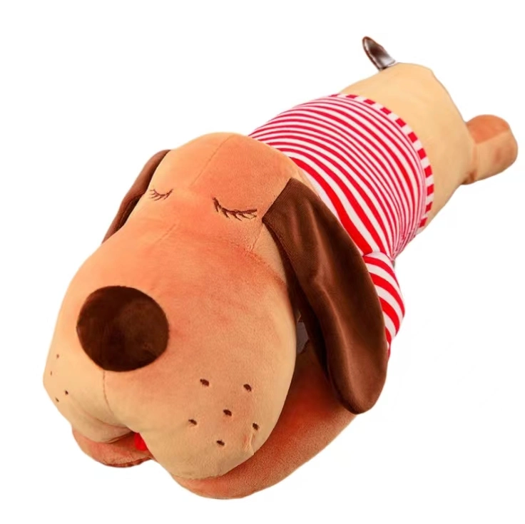 Boneca lavável com o peluche brinquedo de cão de peluche às riscas Mascote