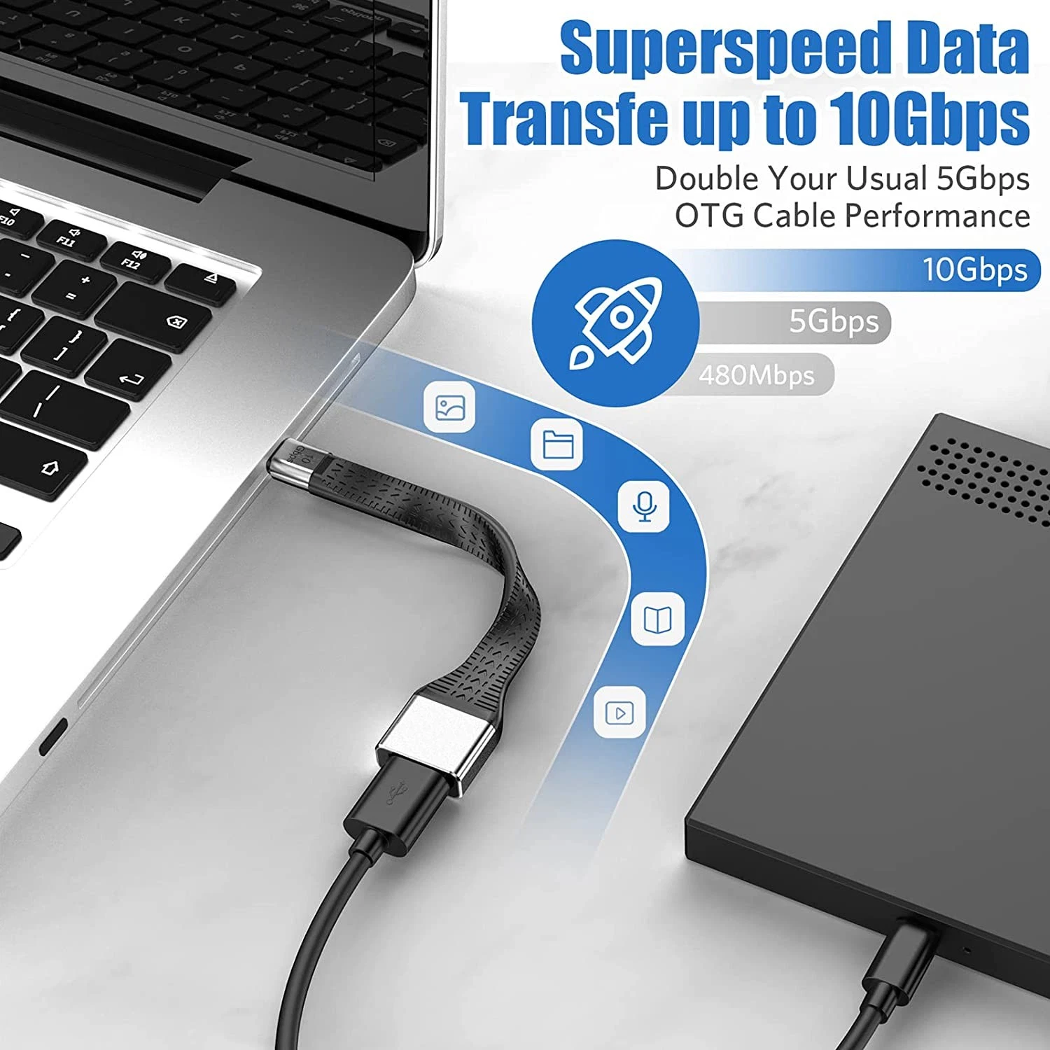 Adaptateur USB C vers USB, adaptateur OTG de type C vers USB a, câble USB C mâle vers USB a femelle, technologie data Sync OTG 10 gbit/s, adaptateur Thunderbolt 3 vers USB3.2 femelle