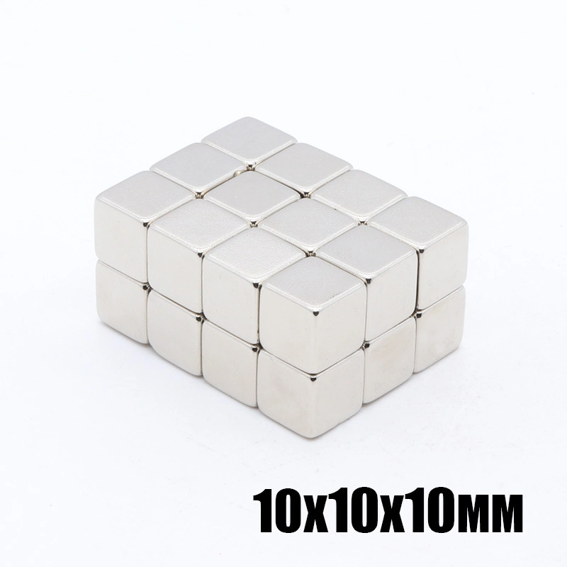 Neodimio N52 bloque imán cubo 10X10X10 Revestimiento epoxi o níquel Fábrica China