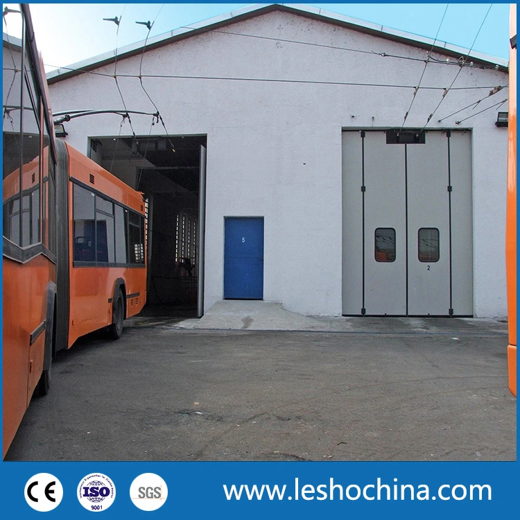 Industrial Manual or Automatic Sandwich Panel Thermal Insulated Big Size Bi Accordion Flexible Folding Door for Fire Center, Subway Station, Train Station