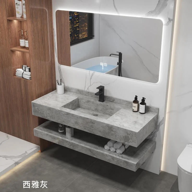 Customizable Sanitaryware Artificial Stone White Marble Wash Basin Wall Hung Bathroom Sink