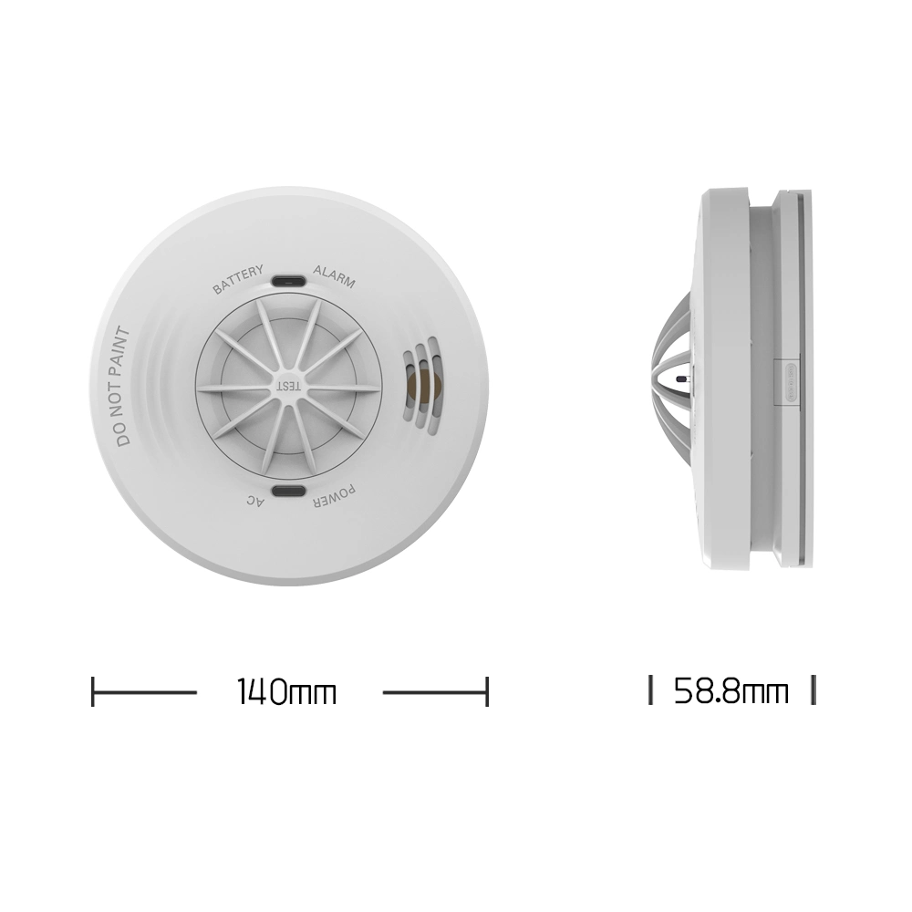 EN14604 220 V CA ligação directa interligada alarme de calor Aquecimento Smart Home Heat Detector