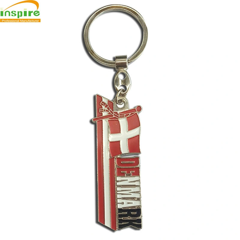 Promotion Souvenir Gift Free Samples Custom Wholesale Flag Metal Keyring