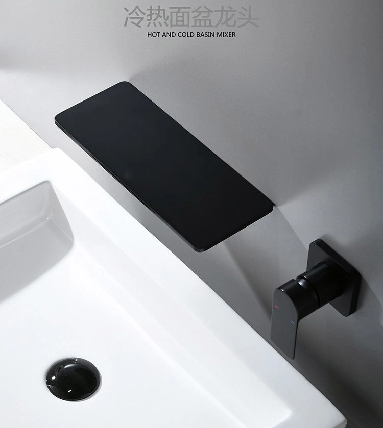 2023 New Black Wall-Mount Water Saving Sanitary Ware Bathroom Shower Faucet Basin Faucet