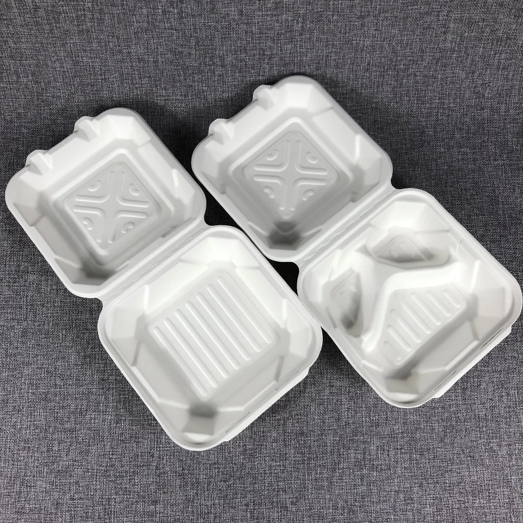 Biodegradable 3 Compartment Bagasse Sugar Cane Paper Pulp Lunch Box