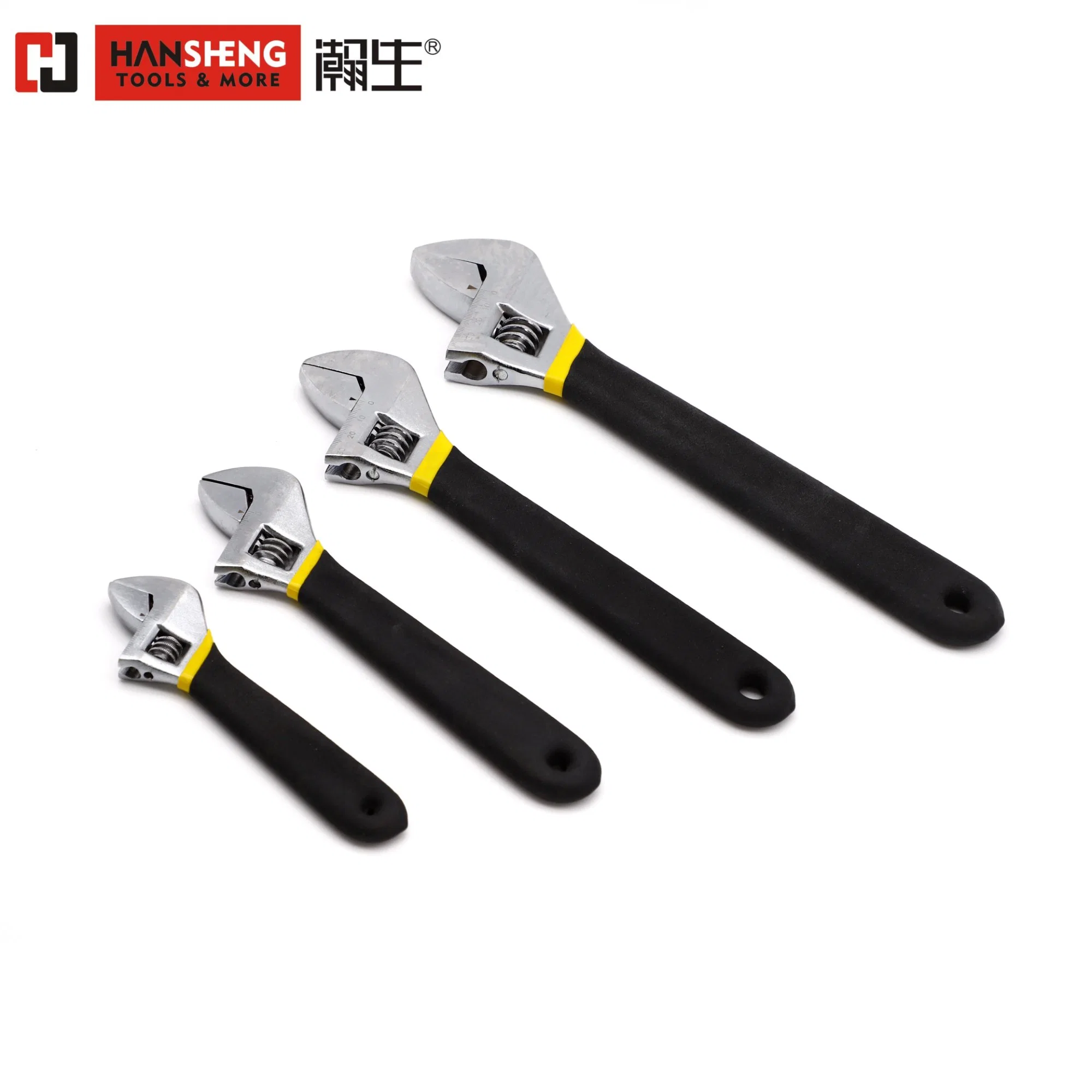 Professional Chave ajustável, chave, Ferramenta Mão, Ferramenta de Hardware, Power Tool, feita de CRV, com PVC Hanlde, One-Hand Operar, 6", 8", 10"