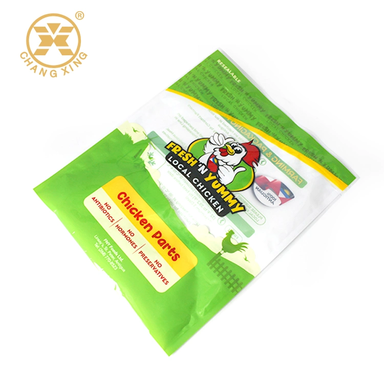 Custom Printing Resealable Zipper Plastic Whole Fresh Frozen Chicken Packaging Bags