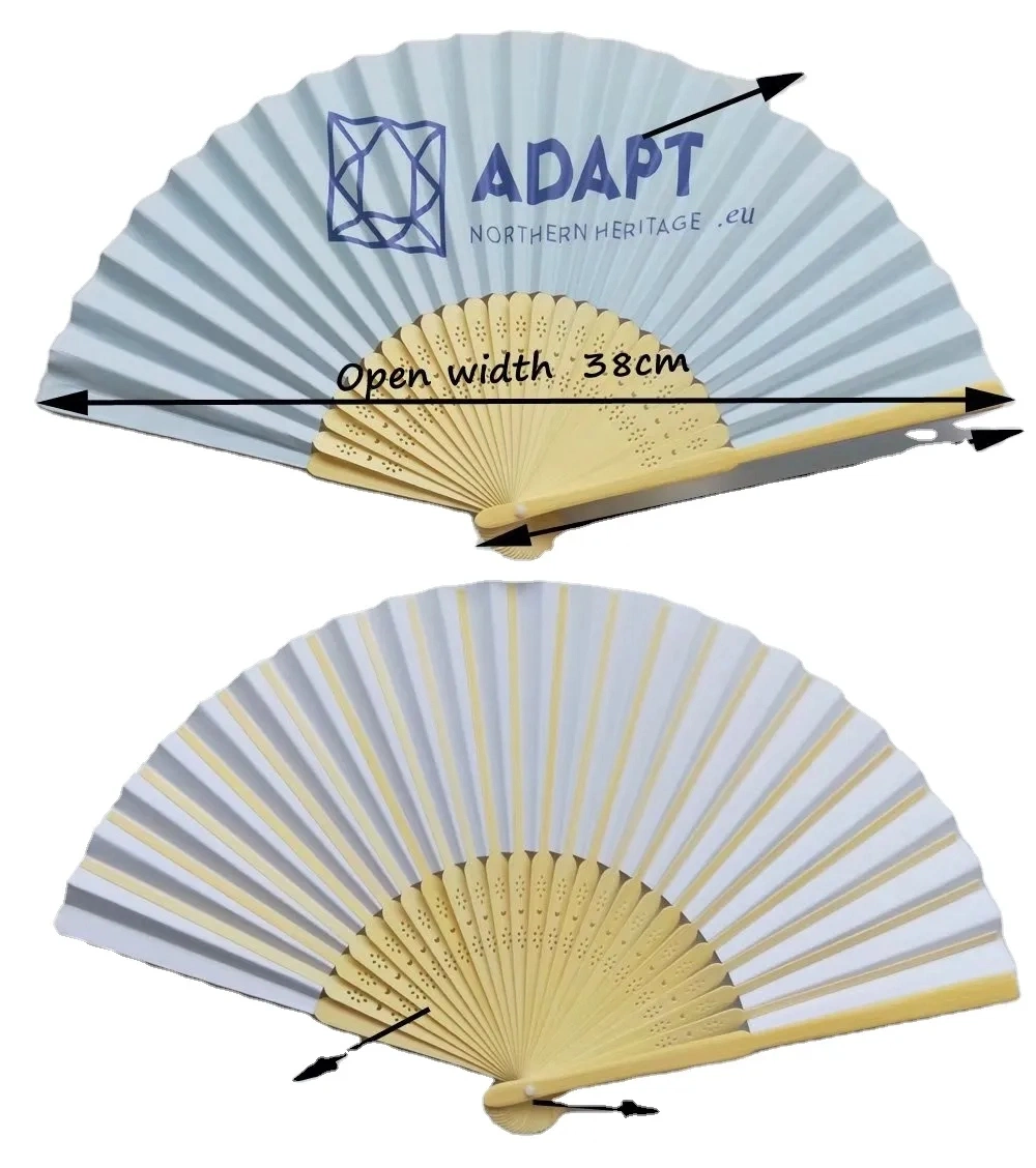 Promotional Bamboo Paper Hand Fan with Custom Logo Imprint