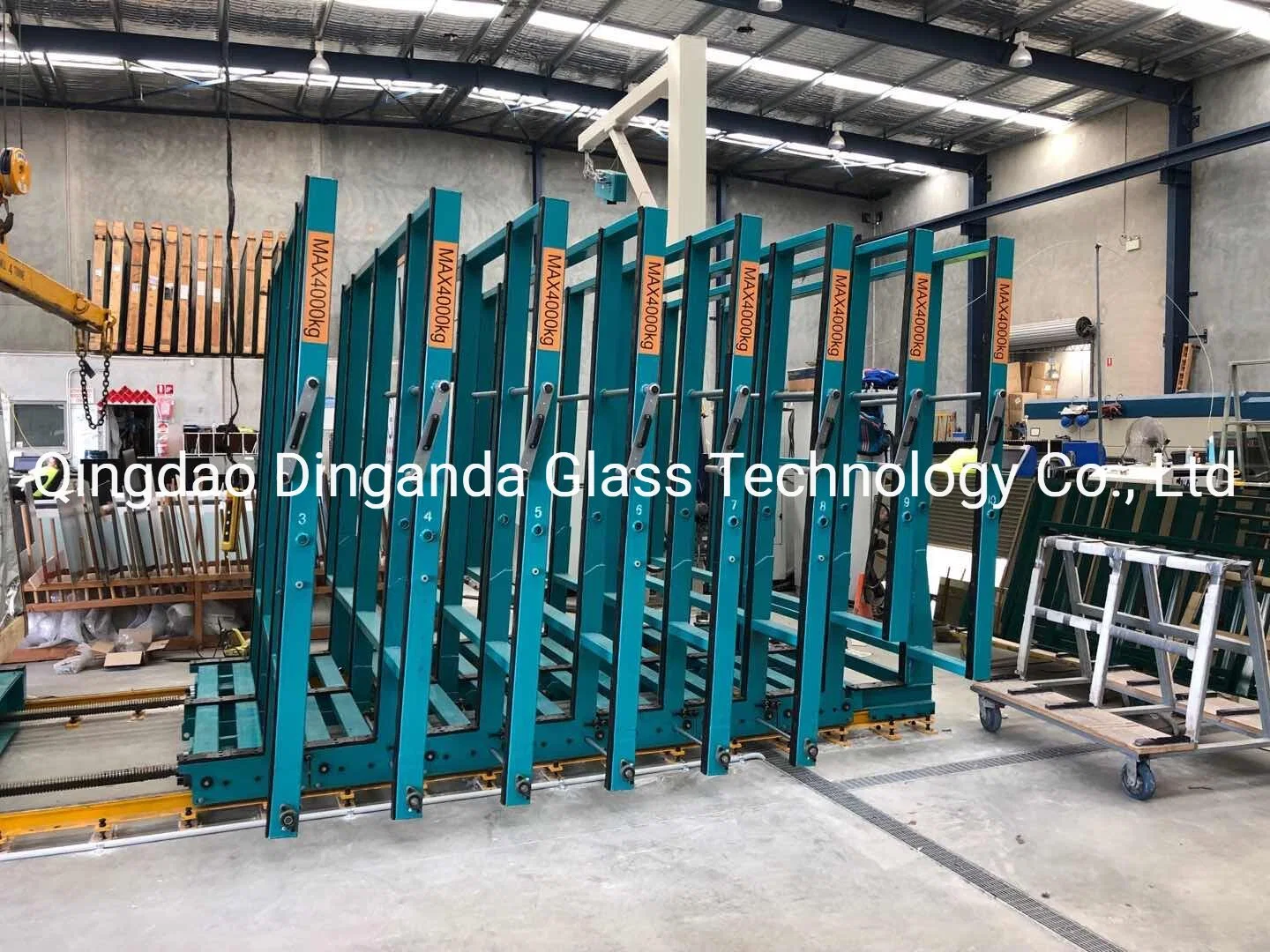 Dinganda Marke Elektro bewegliches Glas Lagersystem für Glasfabrik Mit Fernbedienung für Glasgröße 1830*2440mm