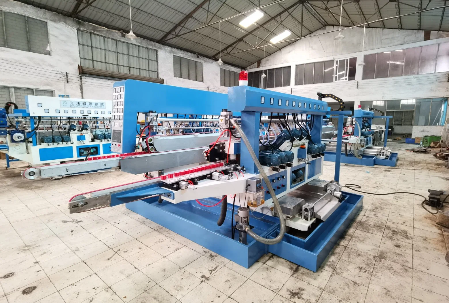 Window and Door Glass Double Edging Machine Processing Line in PLC Control with High Efficiency