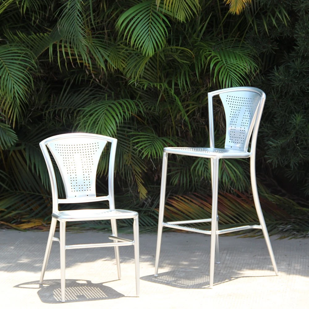 Home Garden Restaurant Steel Aluminum Lightweight Dining Chair Outdoor Furniture
