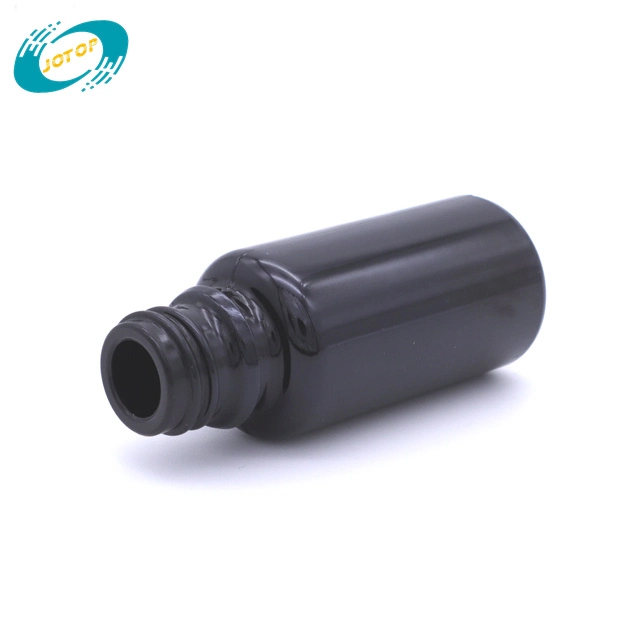 Empty Black Glass Essential Oil Dropper Bottle Cosmetic Packing Containers